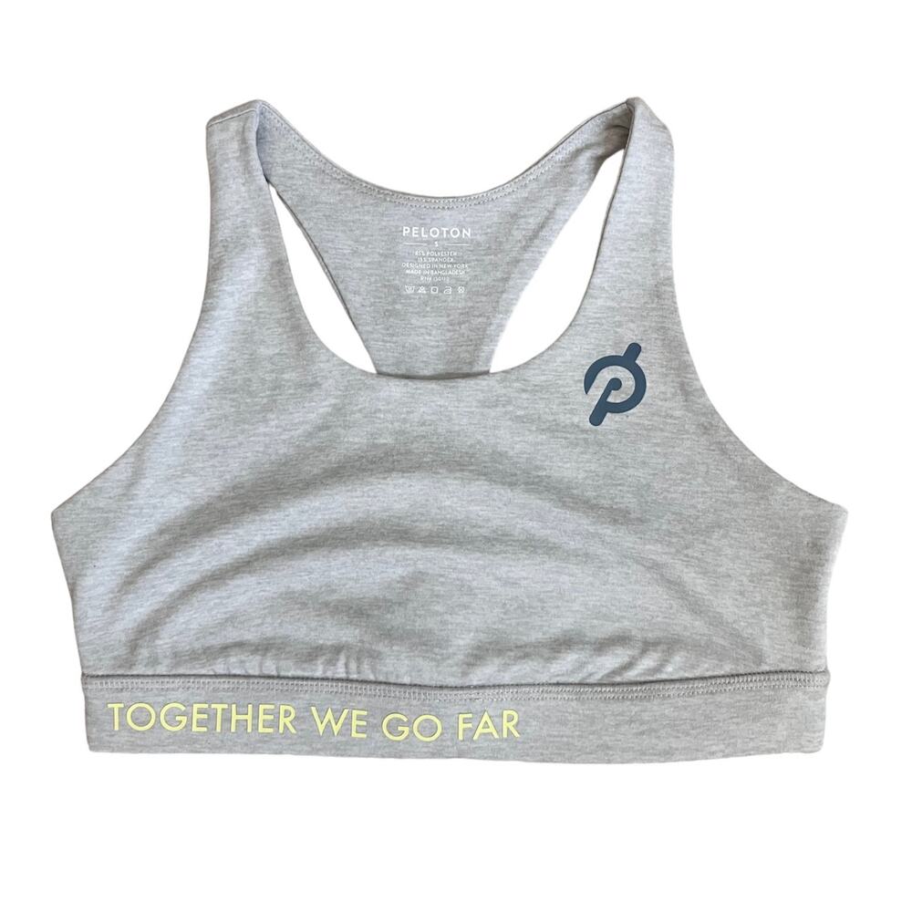 New Peloton Light Heathered Gray Strappy Sports Bra Size Small - Picture 3 of 5